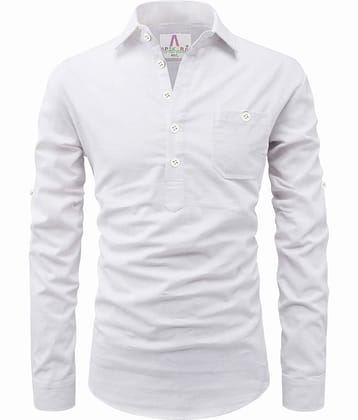 Apektra Peach Cotton Men's Shirt Style Kurta ( Pack of 1 )