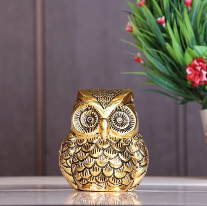 DreamKraft Vintage Metal Owl Showpiece and Paper Weight Metal Handicraft Idol for Home Decor and Office.