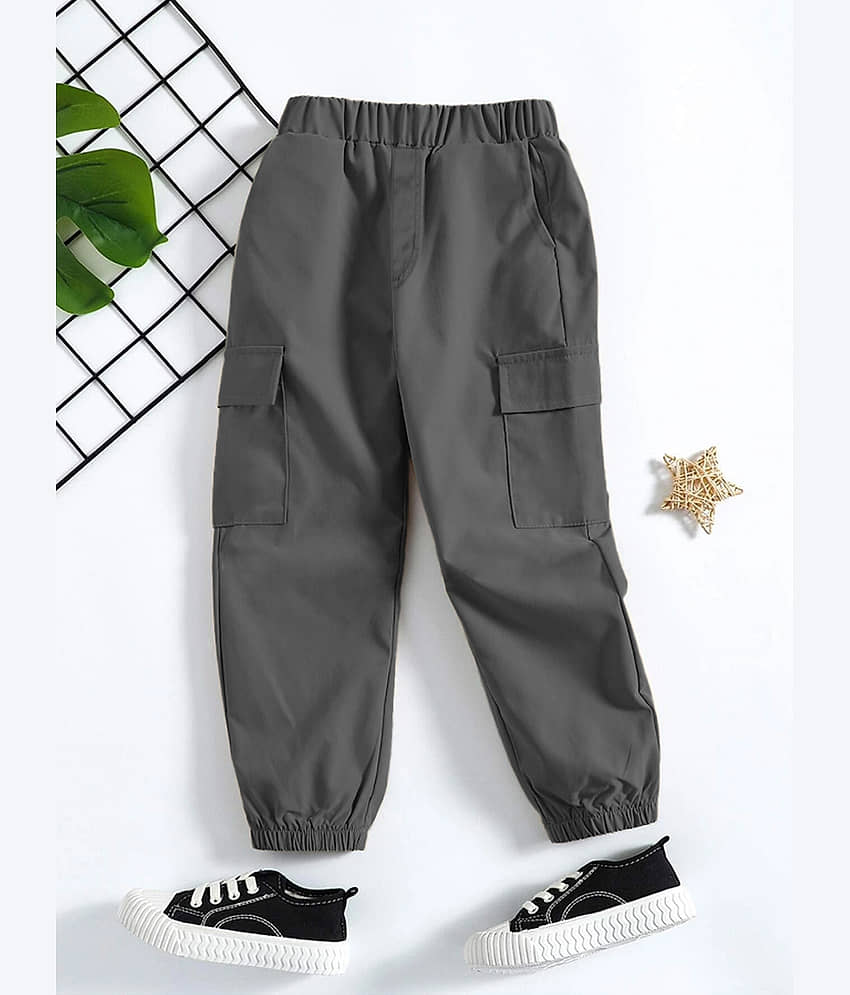 Trampoline Pack of 1 Boys Cotton Blend Cargos ( Grey )