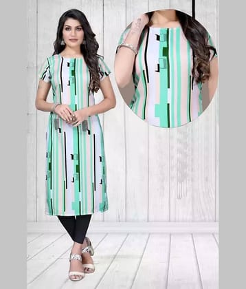 AK FASHION MALL Pack of 1 Crepe Printed Straight Women's Kurti - ( Multicolor )