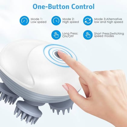 Electric Scalp Massager and Hair Growth Stimulator (White, 1 Unit) | Deep Tissue Relaxation | Daily Hair Care