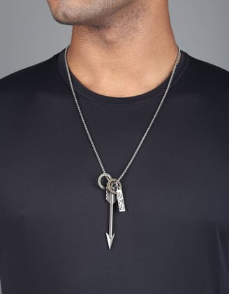 Speed Arrow Pendant-With box Chain / Metallic Grey
