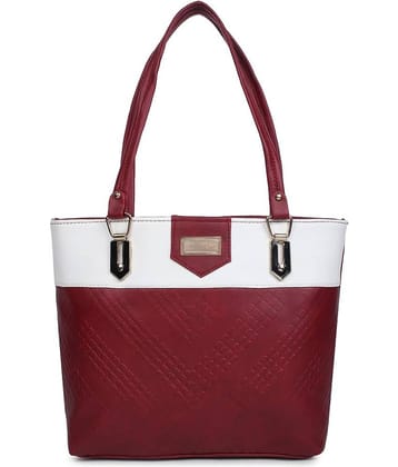Cherry Tree Red Faux Leather Tote Bag