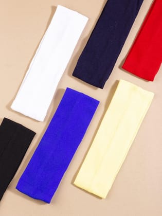 Women Set of 6 Solid Hairbands
