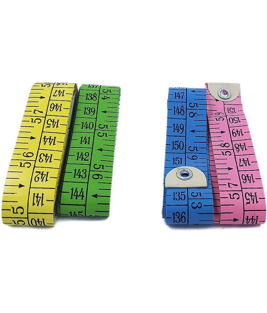 Tailor Inch Inchi Tape Measure for Body Measurement Sewing Dressmaking - 150 cm (60 Inches) Ruler Durable Soft Flexible Fiberglass (Random - Multicolor) (Pack of 4)