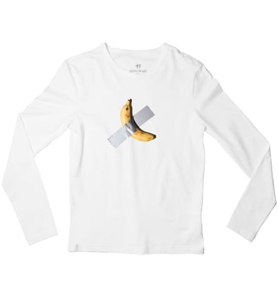 "Comedian" The Banana Taped To A Full Sleeve - Art T-shirt-38 - S / White