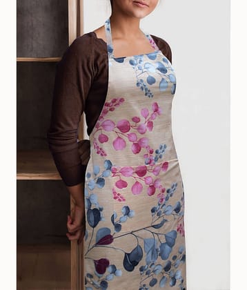 Oasis Hometex Polyester Printed Kitchen Apron with 1 Center Pocket ( Pack of 1 )