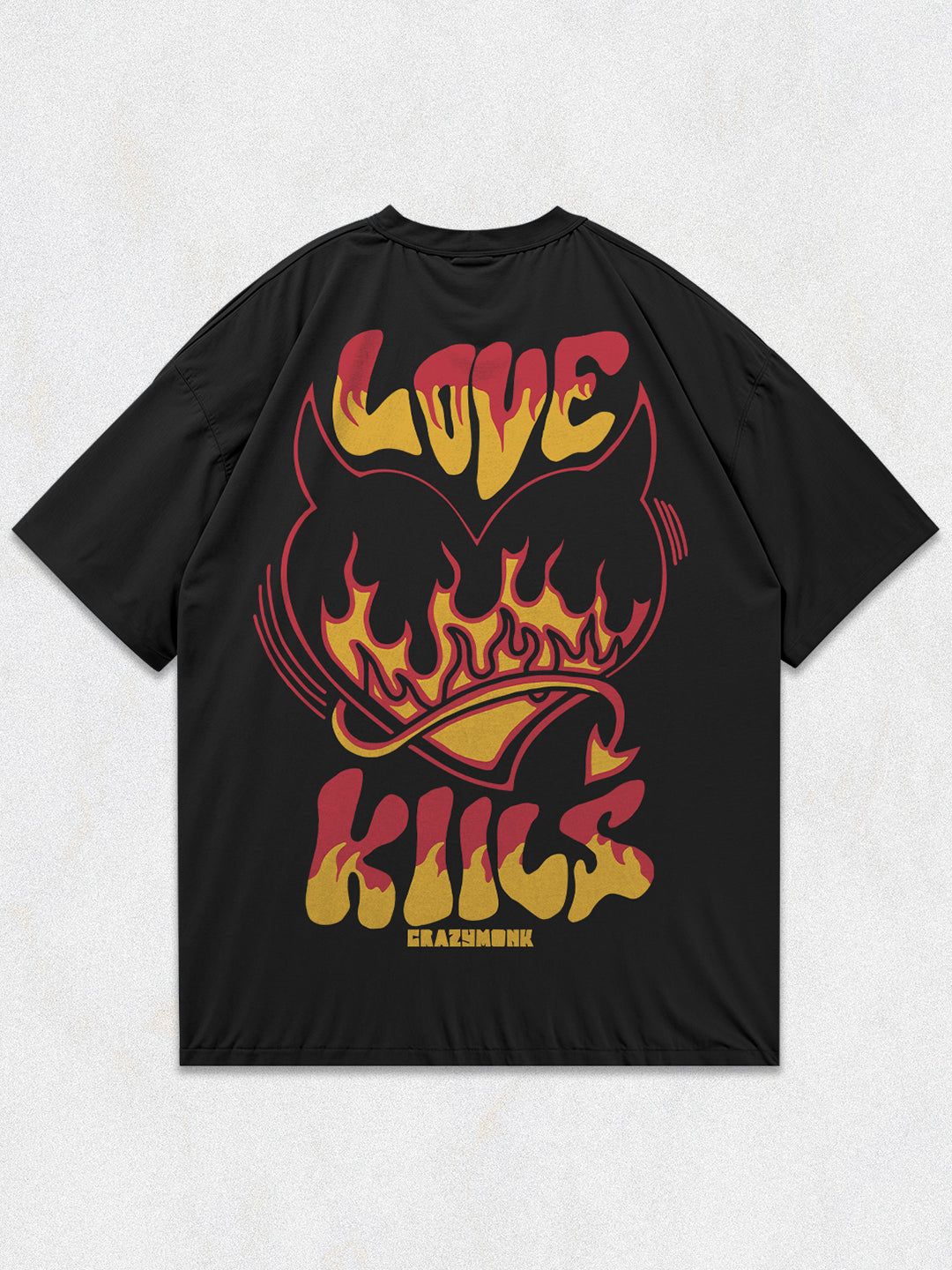 Love Kills Oversized T-Shirt-Black / S