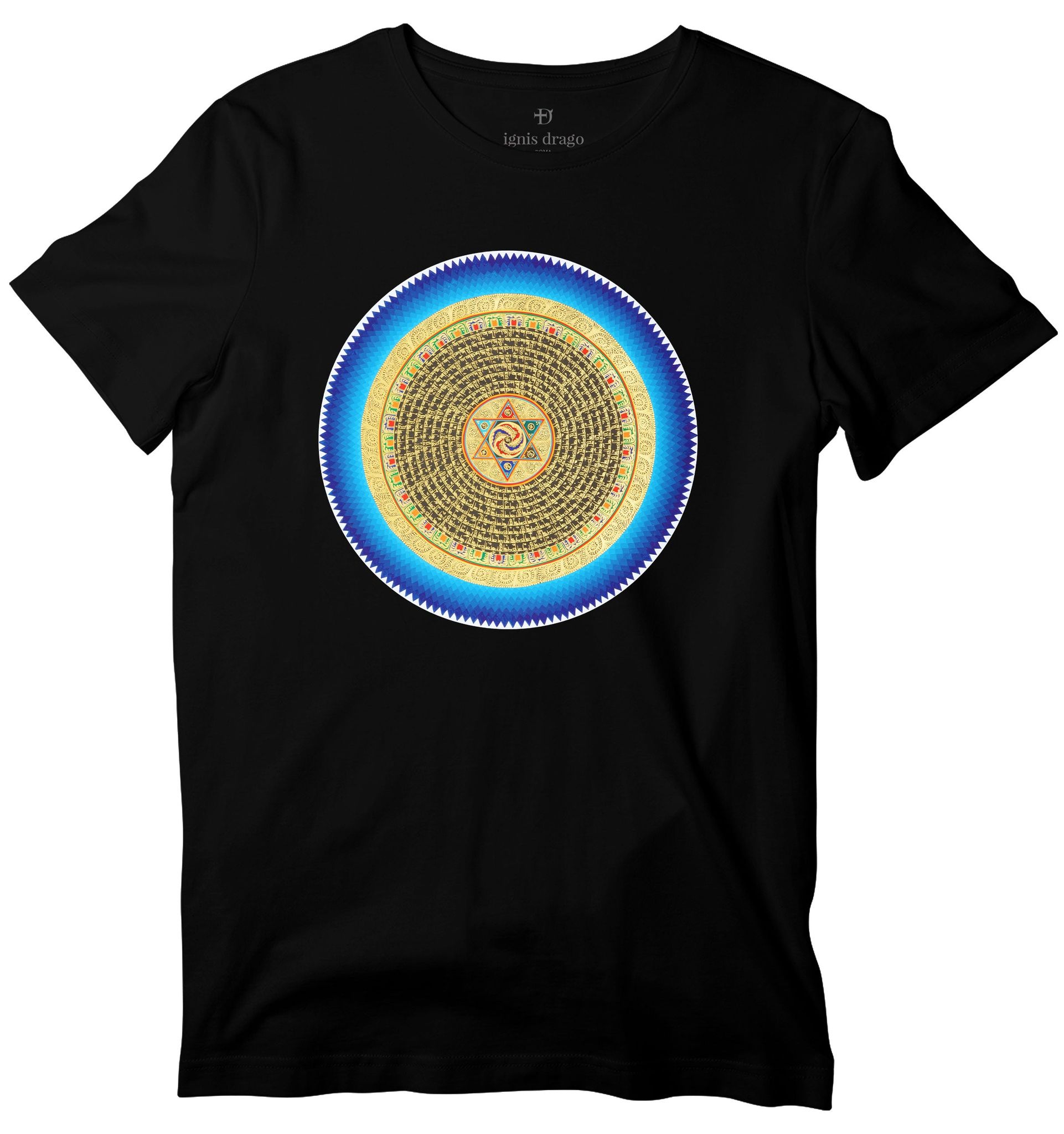 Sitara Mandala Art T-shirt-36 - XS / Black