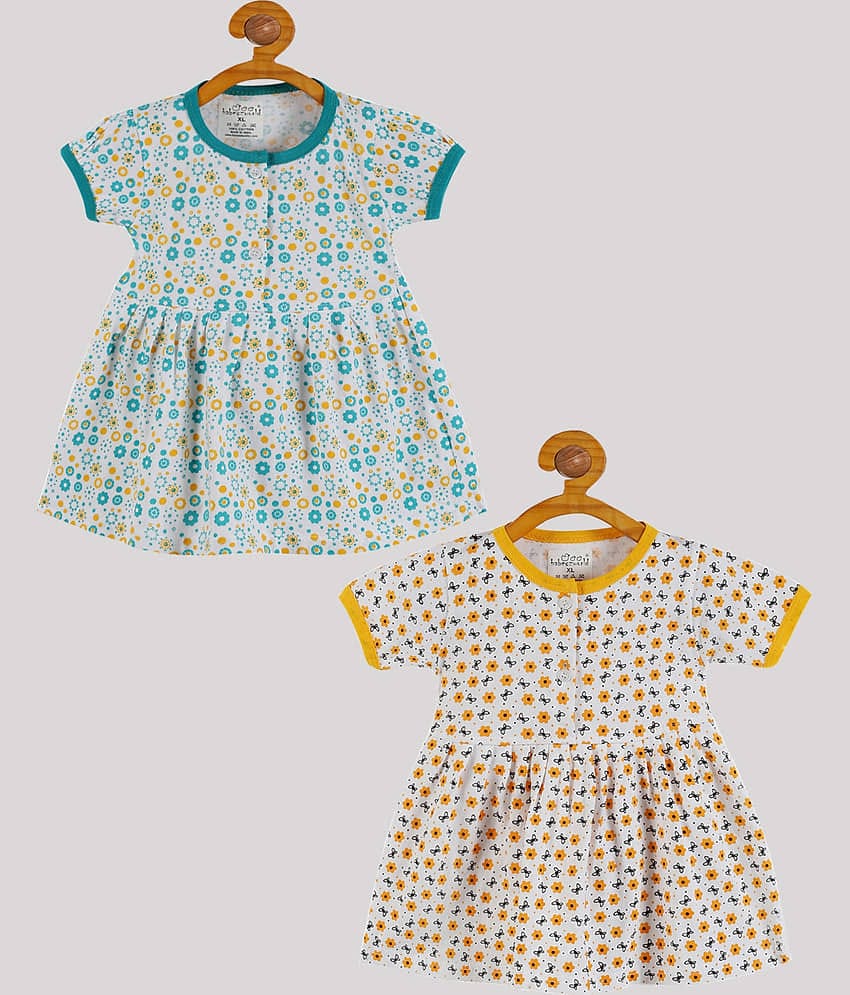 Babeezworld Pack of 2 Baby Girls Cotton Frock ( Multi )