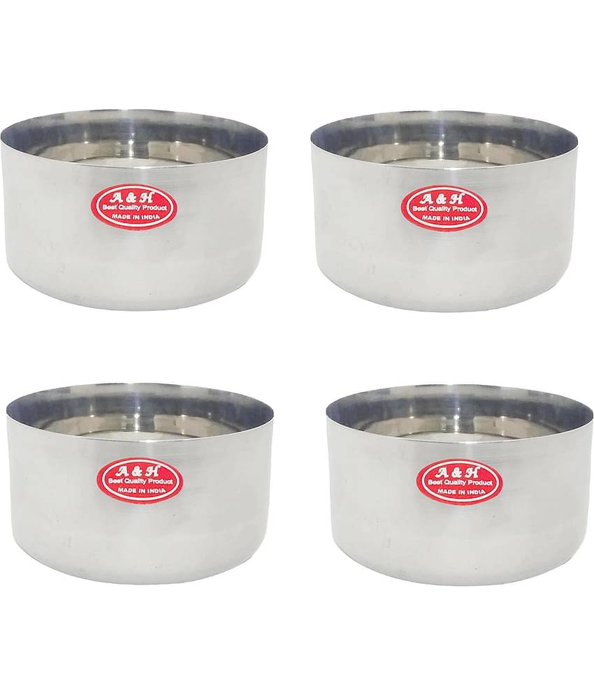 A & H ENTERPRISES 4 Pcs Stainless Steel Cereal Bowl 200 mL