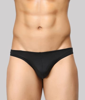 BASIICS By La Intimo Pack of 1 Polyester Bikini For Men's ( Black )