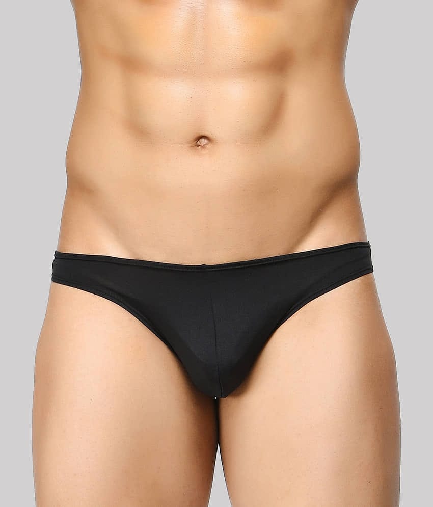 BASIICS By La Intimo Pack of 1 Polyester Bikini For Men's ( Black )