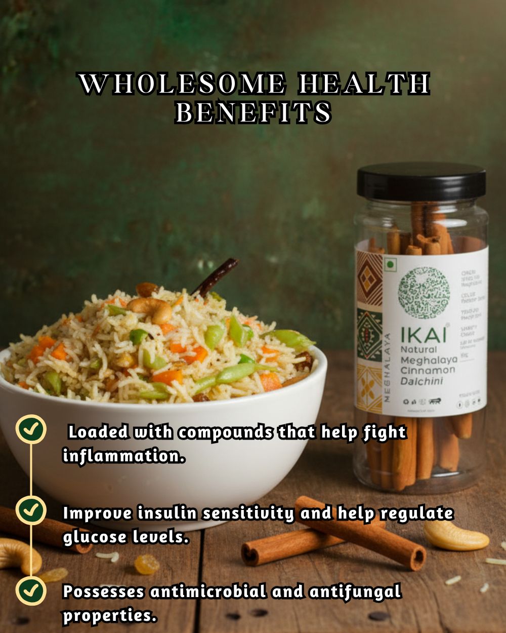 Natural Meghalaya Cinnamon | Dalchini | Regional Speciality-Meghalaya | 50g