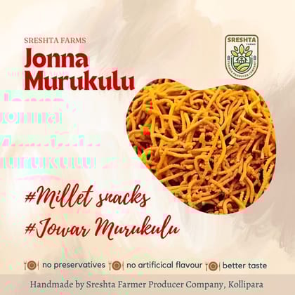 Sreshta Farms Crispy Murukulu Healthy South Indian Snack Jonna (Jawar)