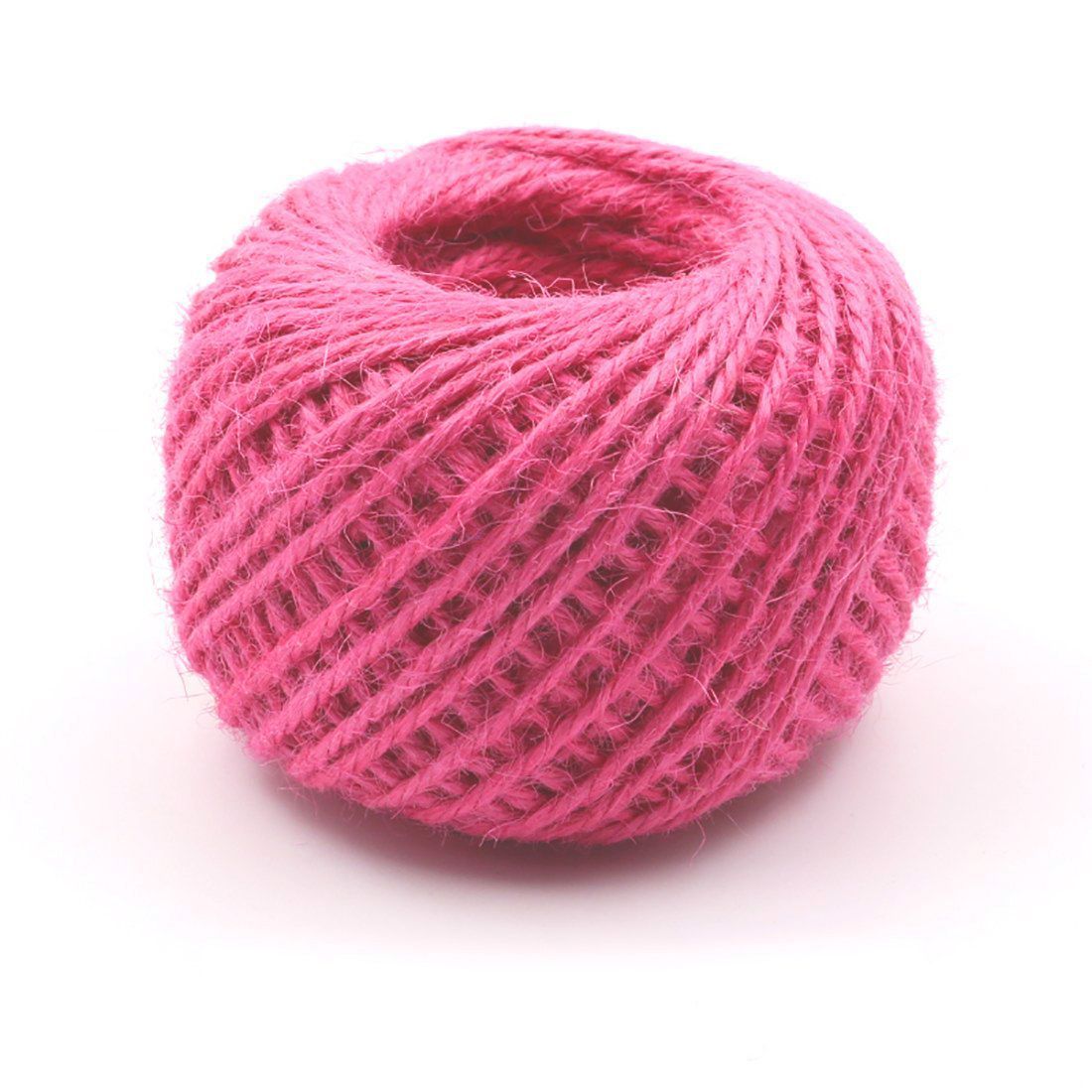 Jute Twine String 50 Meter Roll - Pink Color 3 Ply - 2mm Diameter
