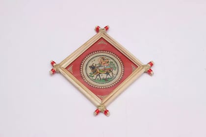 Tisser Pattachitra handpainted Palm Leaf, Wood frame