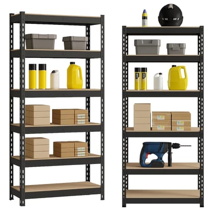 Panchhi Store 2 Shelf Kitchen Organizer Rack Adjustable Heavy Duty Boltless Metal Storage Rack for Multipurpose Use Shelving for Home, Garage, Office & Shop with Iron Frame