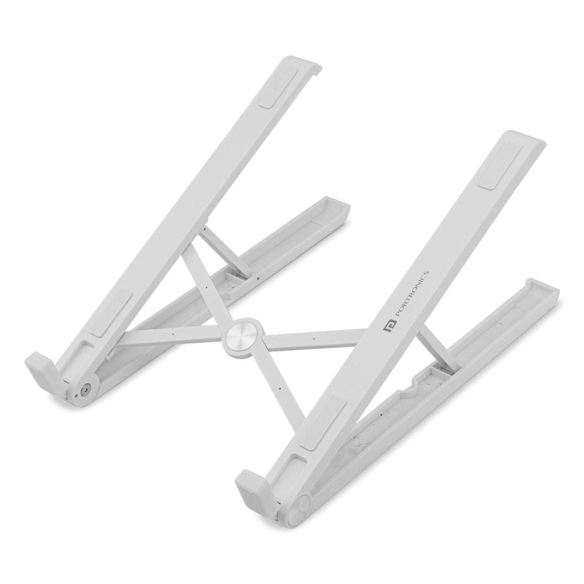 Portronics My Buddy Flip Portable Laptop Stand, Laptop Holder Riser with Adjustable Height Ergonomic, Foldable & Lightweight, Air Ventilation Compatible with All Laptop, Tablet, Notebook