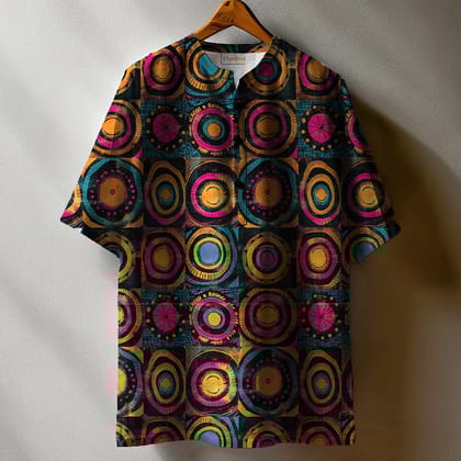 Kinara Printed Kurta Shirt#68-XS / Half Sleeve