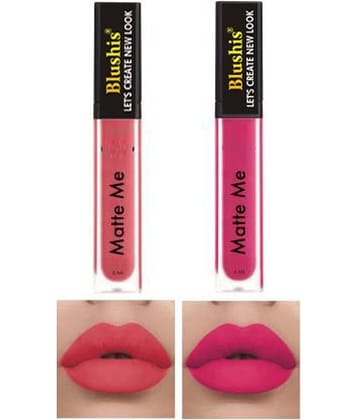 BLUSHIS Long Lasting Hydrating Pink Matte Liquid Lipstick (Pack of 2)
