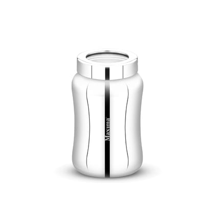 MAXIMA Tulip Stainless Steel Canister - 1300ml | Elegant Circular Design for Tea, Coffee, and Spices | Leak Proof | Airtight Kitchen Storage Container