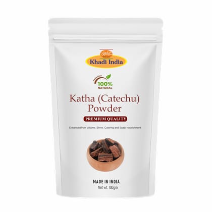 Khadi 100% Pure & Natural Katha Powder for Hair Colour | Fresh Catechu in Zipper Pouch (100gm) Khadi 100% Pure & Natural Katha Powder for Hair Colour | Fresh Catechu in Zipper Pouch (100gm) - Green / 100 g (Pack of 1)