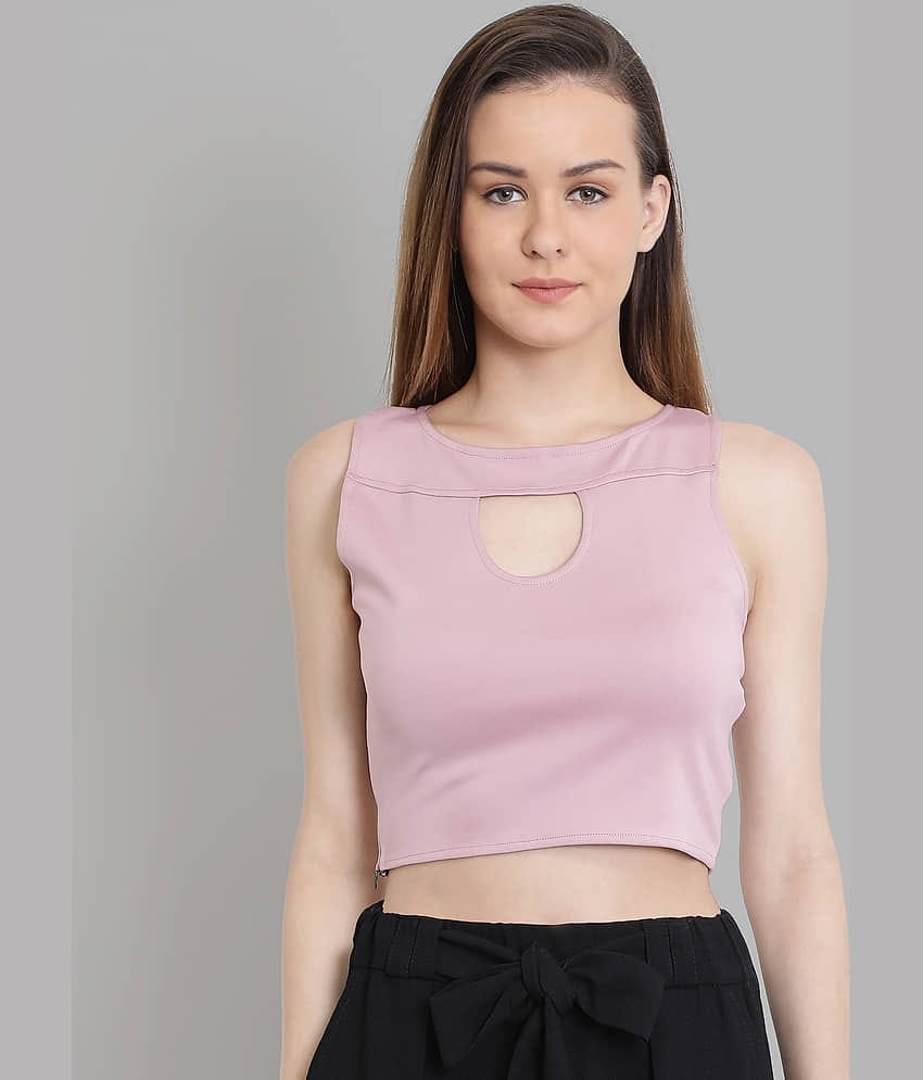 Chimpaaanzee Women's Polyester Crop Top ( Pink )
