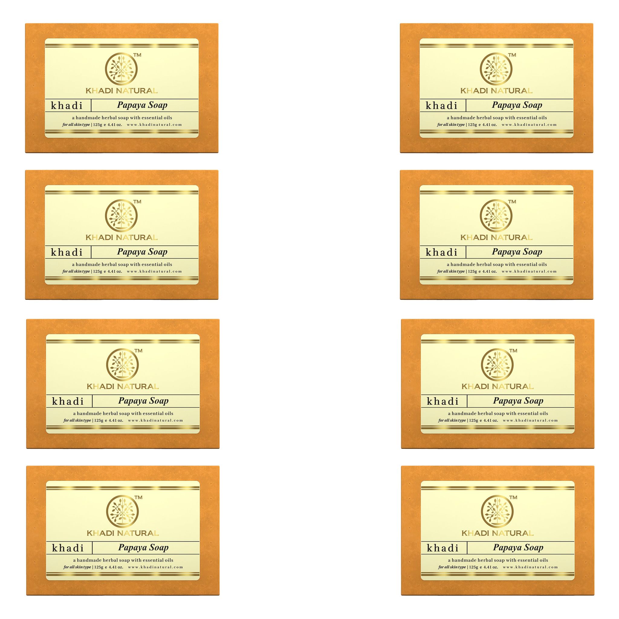 Khadi Natural Papaya Soap Combo Pack Of 8 – 125gm Each