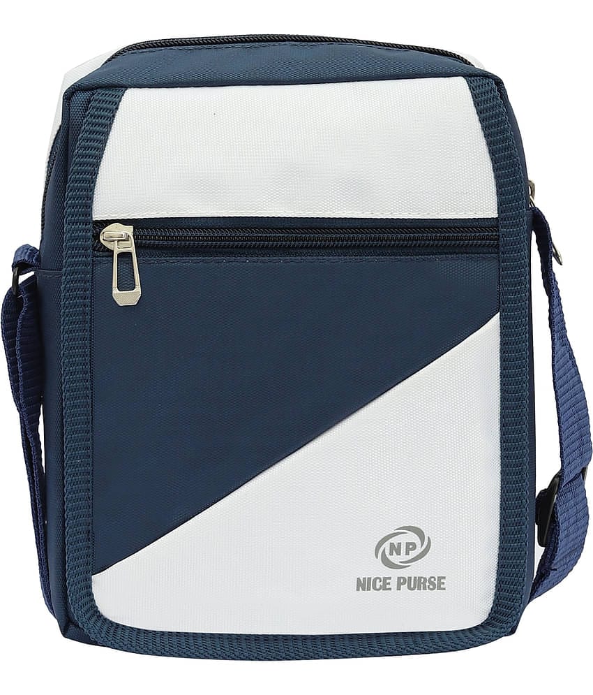 Nice Purse Blue Colorblocked Messenger Bag