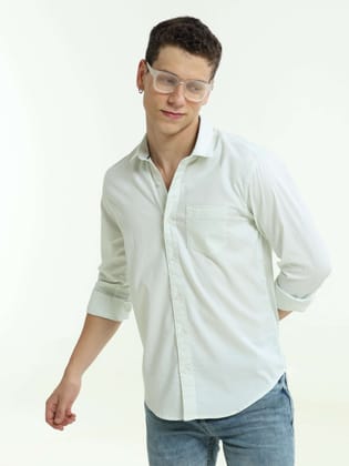 Lime Green classic casual stripe shirt-M