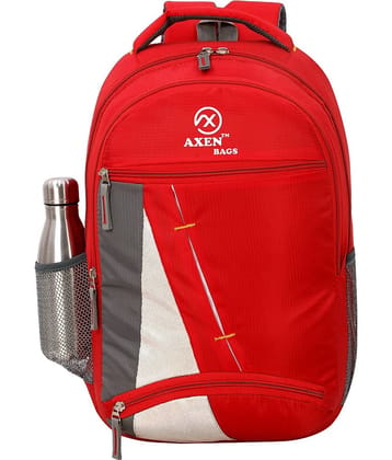 AXEN BAGS 30 Ltrs Polyester Backpack *For Men ( Red )