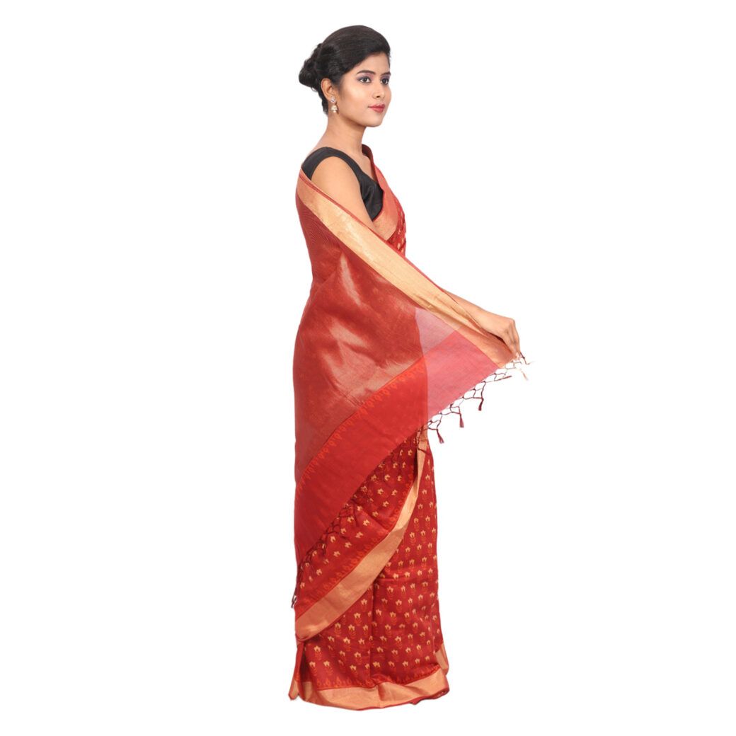 HANDLOOM KOSA SAREE WITH BLOUSE (SKU - 3H0201120422 SAREE- 179)