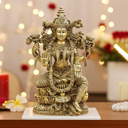 Brass Laxmi Mata Idol for Prosperity & Vastu, Height : 15 Inch (BSMAS1891 L)