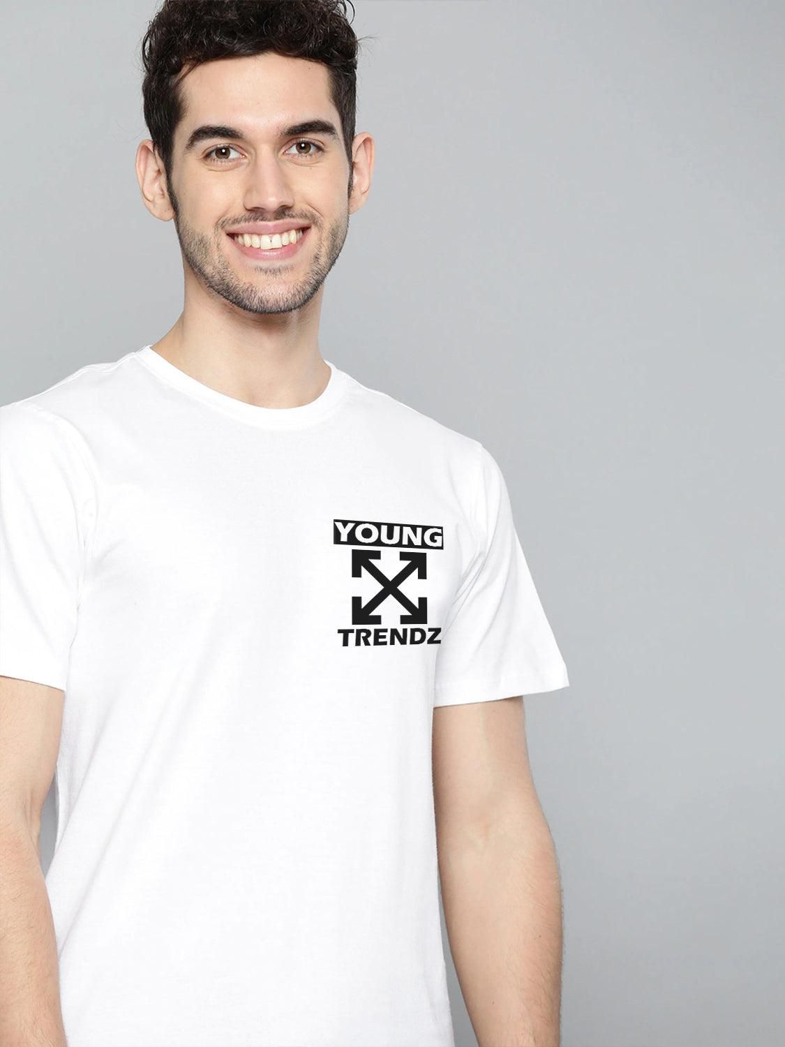 Mens Pocket Printed Tshirt-S / White