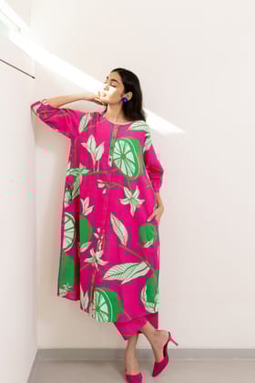 Citrus Grove Button-down Kurta-S