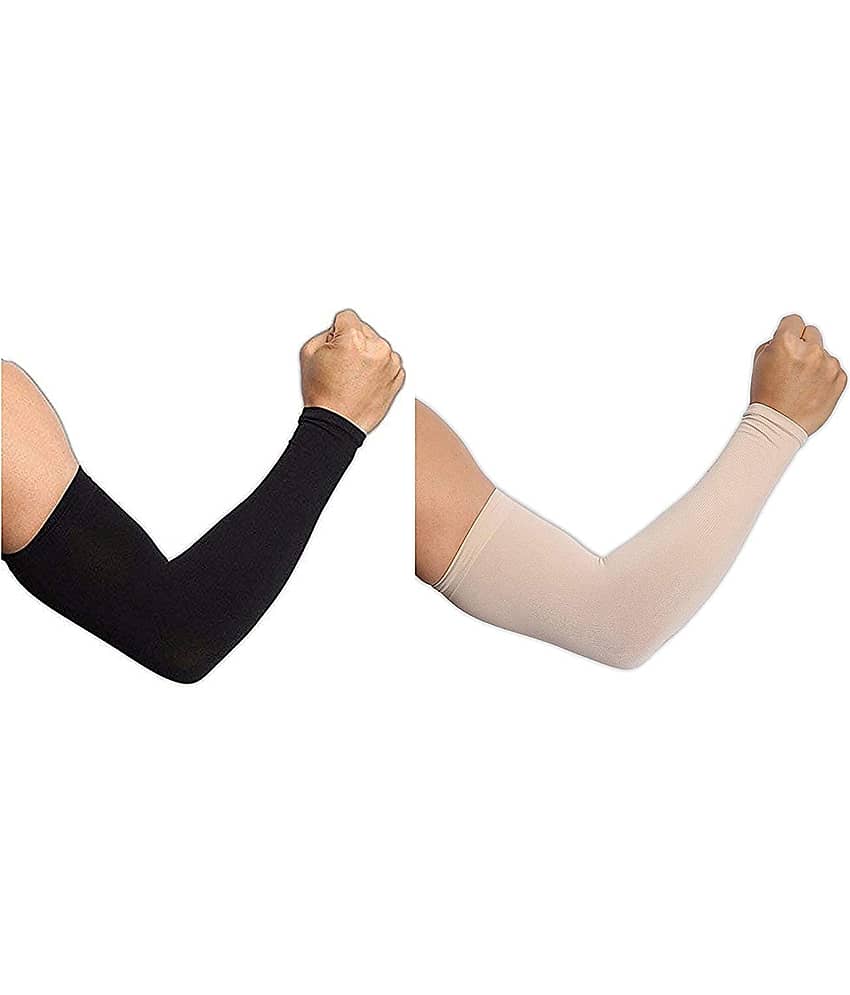 Mahek Accessories - Multicolor Self Design Riding Sleeves ( Set of 2 )