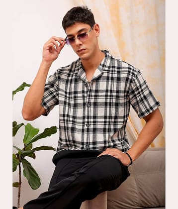 The Indian Garage Co. 100% Cotton Relaxed Fit Checks Half Sleeves Men's Casual Shirt - Black ( Pack of 1 )