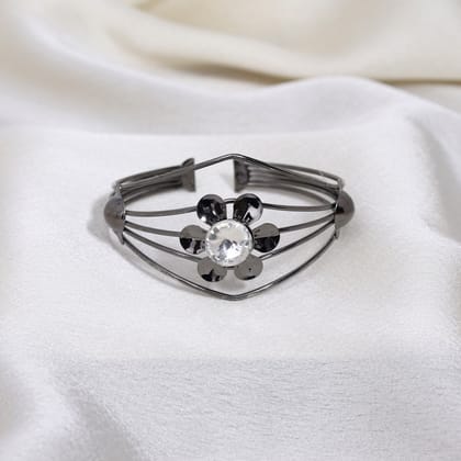 Black Color Oxidised Bracelet (GSB379BLK)-Default Title / black / Alloy with Good Quality Black Silver Plated
