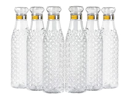 Summer Fridge Water Bottles, 1000ml, Set of 6 - Stay Hydrated in Style (Color - Transperent) by Ruhi Import Store