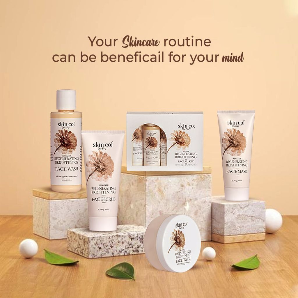 Skin.co Detoxifying Brightening Glow Facial Kit with Organic Tumeric, Vitamin E & SPF10