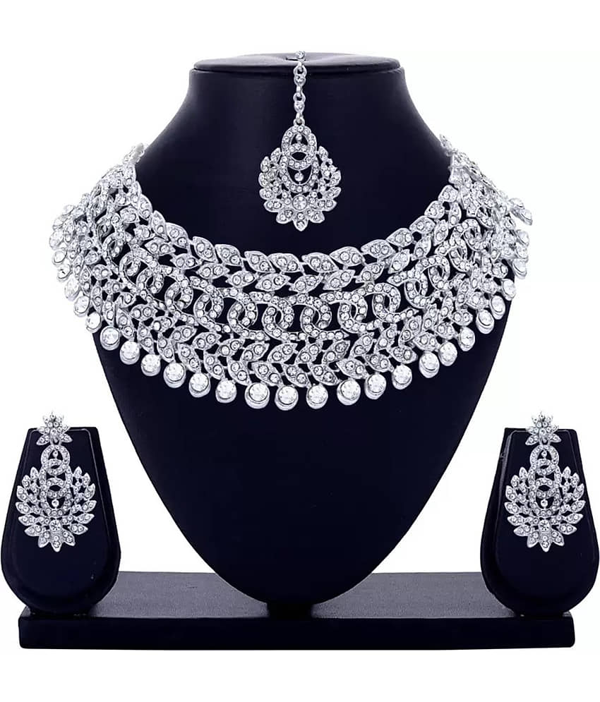 Sukkhi Silver Alloy Necklace Set ( Pack of 1 )