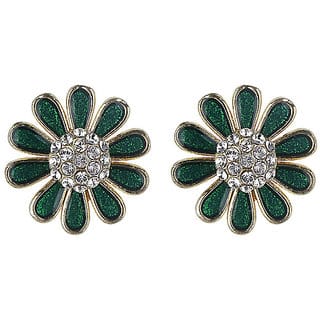 Changeable Backdrop Stud Earrings for Girls Brass Material Earrings for Women's Fashion Jewellery for Party