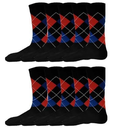 VOICI Men's Formal Socks Black, White Blue and Grey Color Free Size - Black and Blue 10