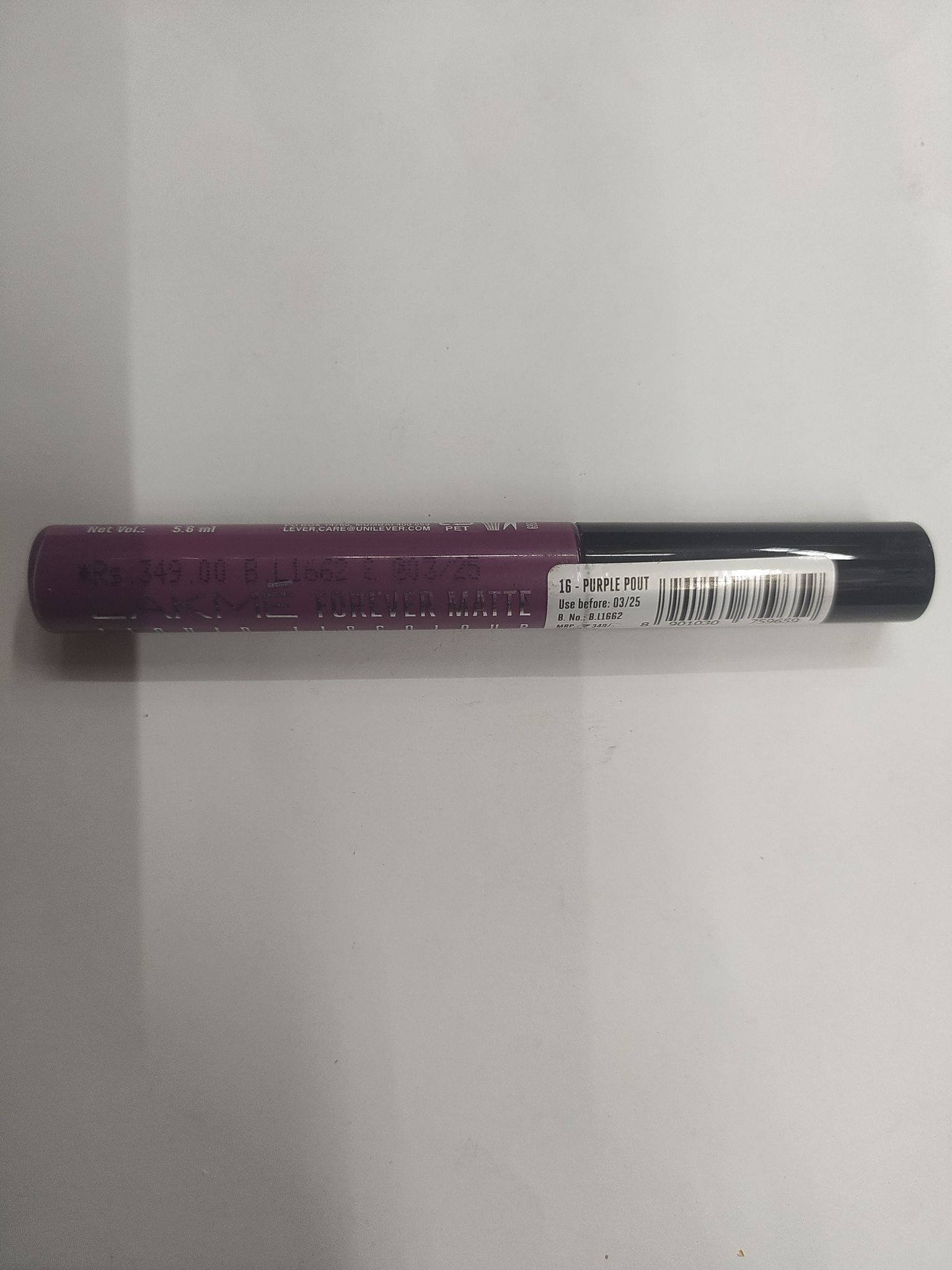 Lakme forever matte liquid lipcolour purple pout