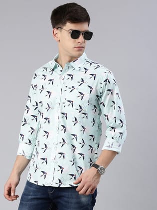 Blue Printed Full Sleeves Shirt-38