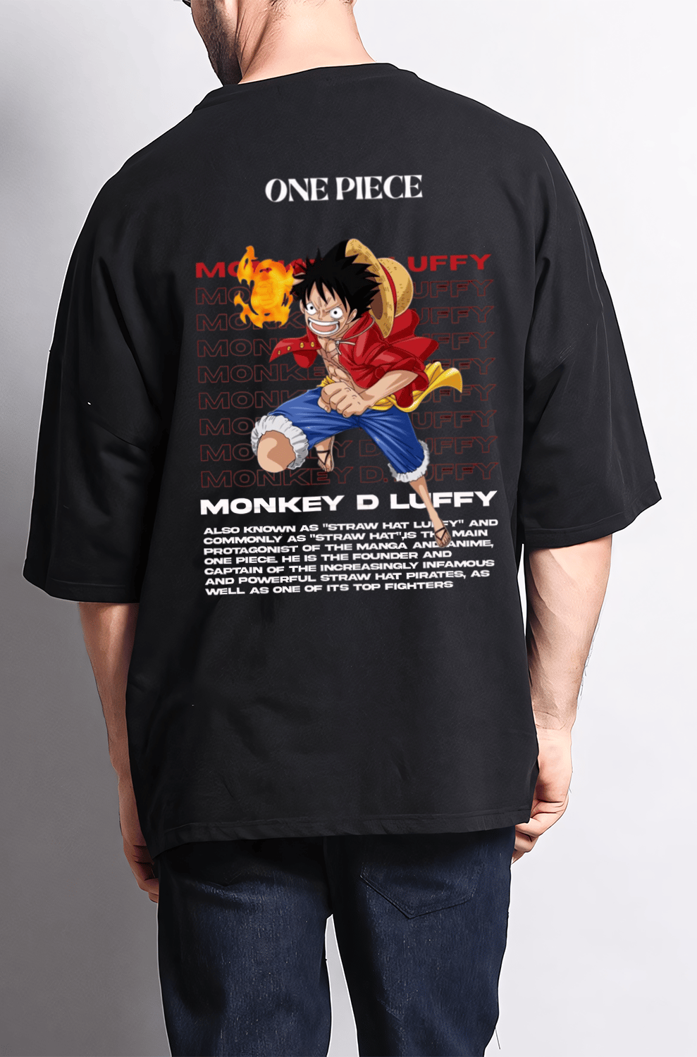 One Piece "Luffy" Oversized Premium Oversized Premium T shirt-S