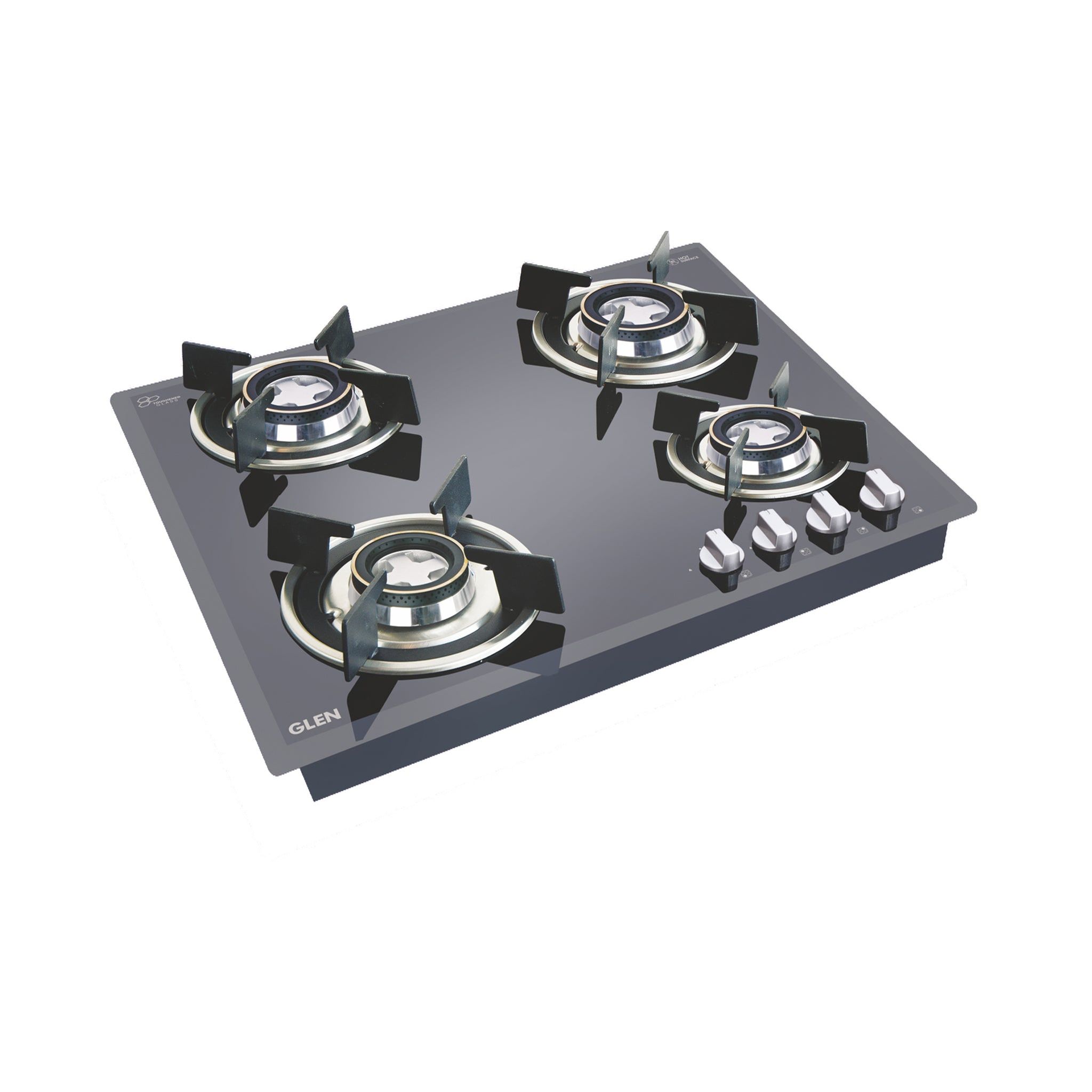 Glen 4 Burner Black Glass Hob Top 60