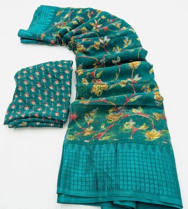 georgette saree with dobby border Chattai border