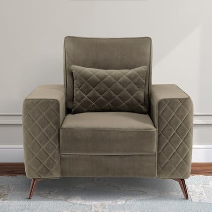 Eden Quartz Brown Fabric 1 Seater Sofa